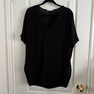 Elegant Black V-Neck Women's Top
